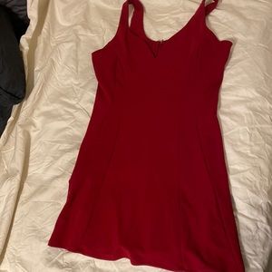 Speechless Red mini dress with sweetheart neck and flared skirt